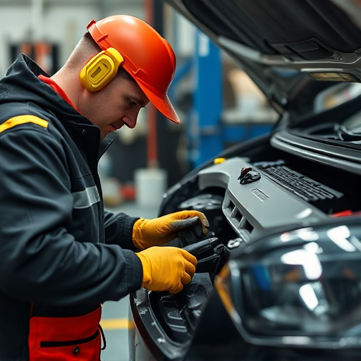 auto technician working