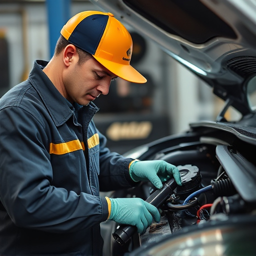 auto technician working