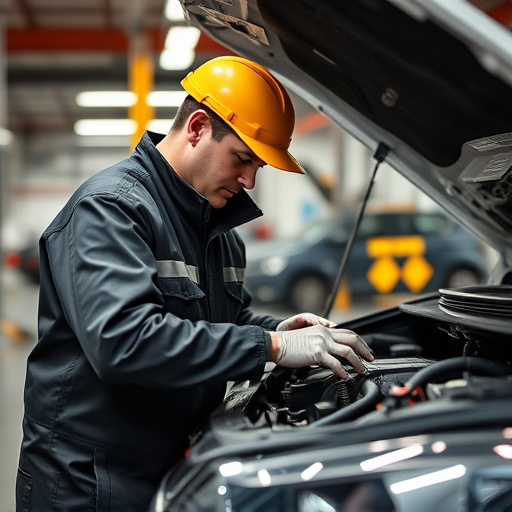 auto technician working