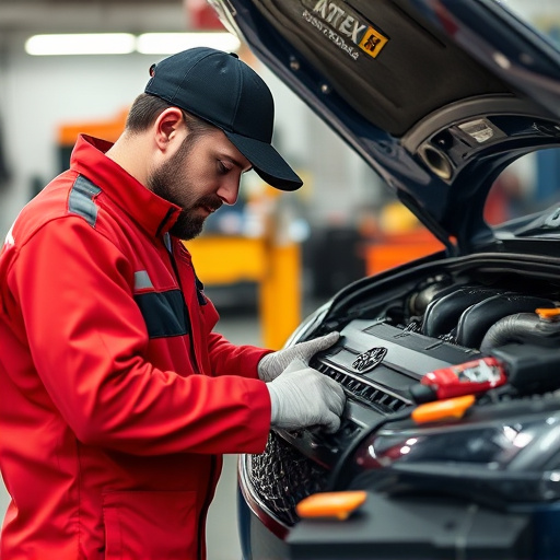 auto technician working