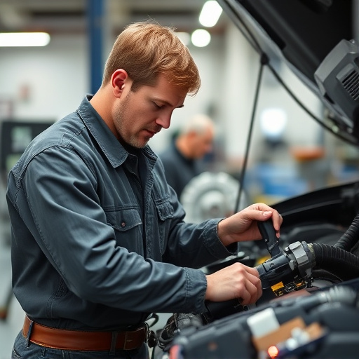 auto technician working