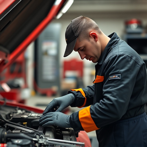 auto technician working