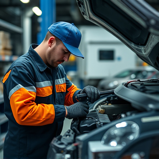 auto technician working