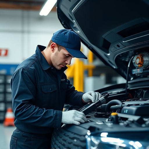 auto technician working