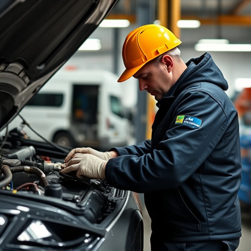 auto technician working