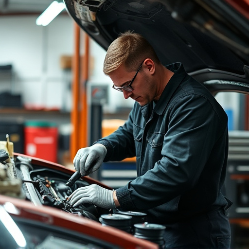 auto technician working