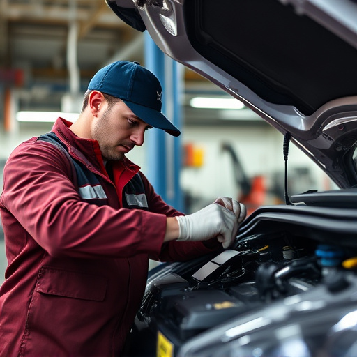auto technician working
