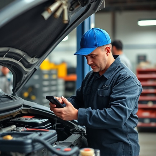 auto technician working
