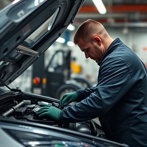 auto technician working