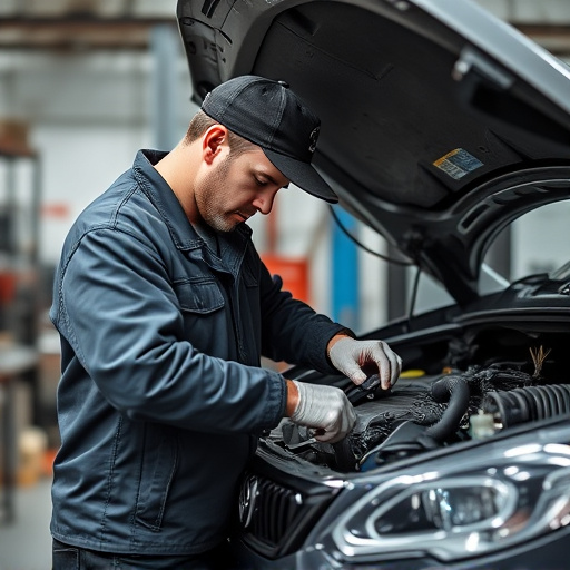 auto technician working