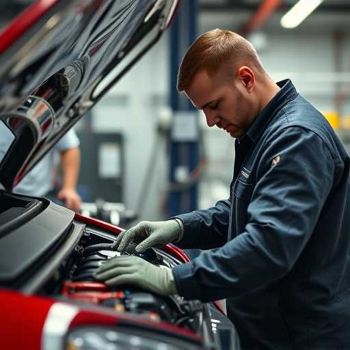 auto technician working