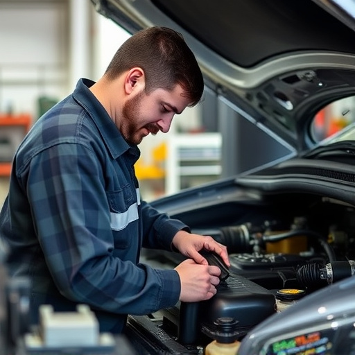 auto technician working