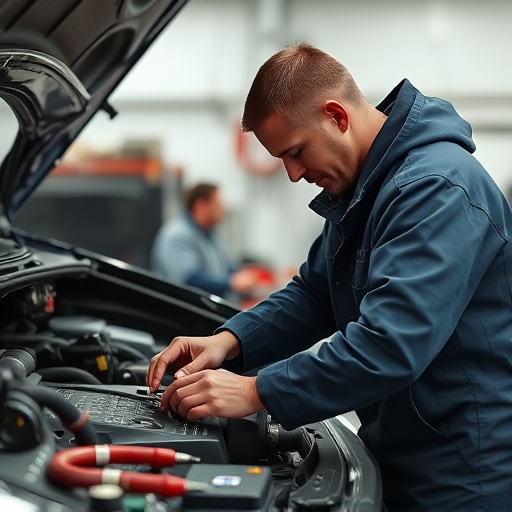 auto technician working