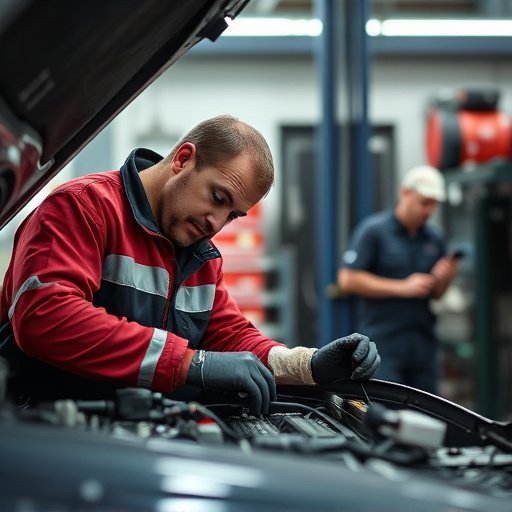 auto technician working