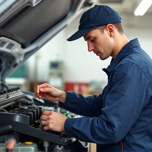 auto technician working