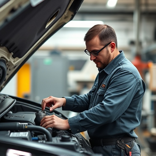 auto technician working