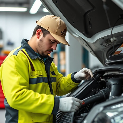 auto technician working