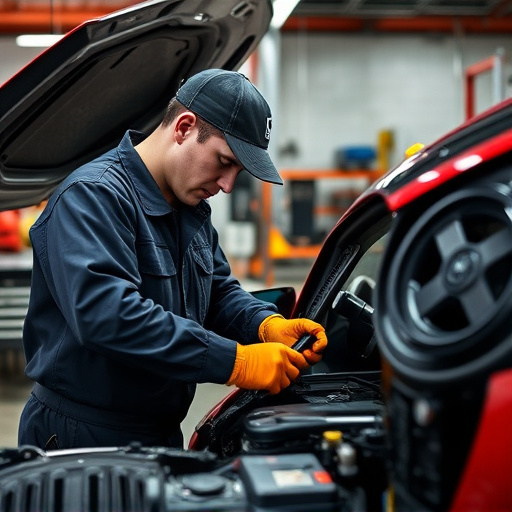 auto technician working