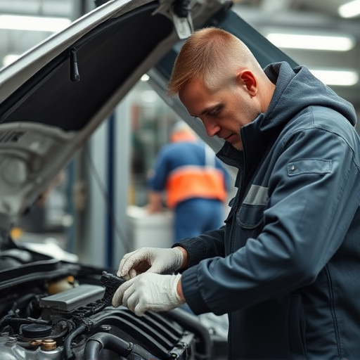 auto technician working