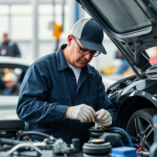 auto technician working
