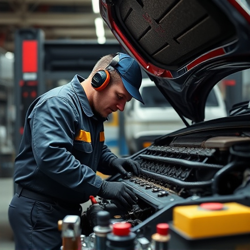 auto technician working