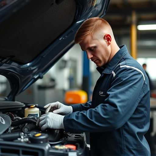 auto technician working