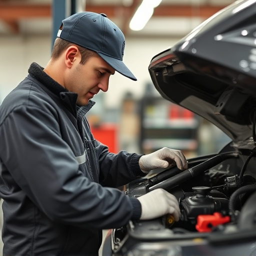 auto technician working