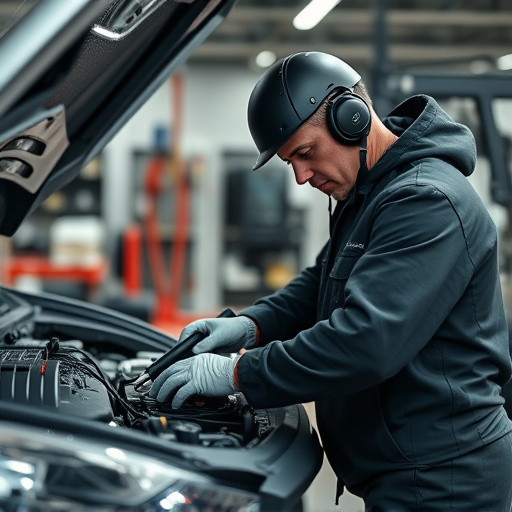 auto technician working
