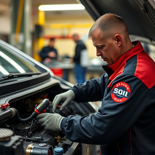 auto technician working
