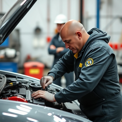 auto technician working