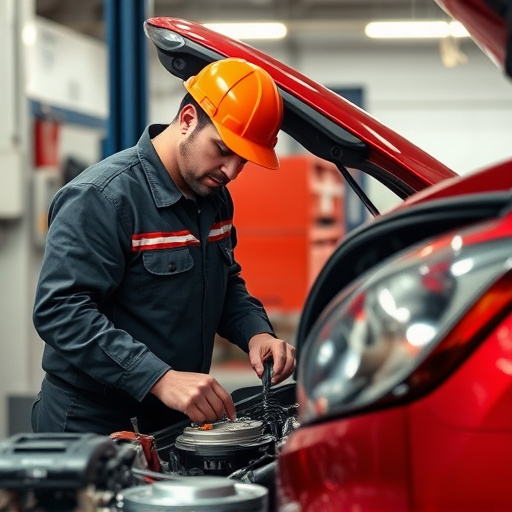 auto technician working