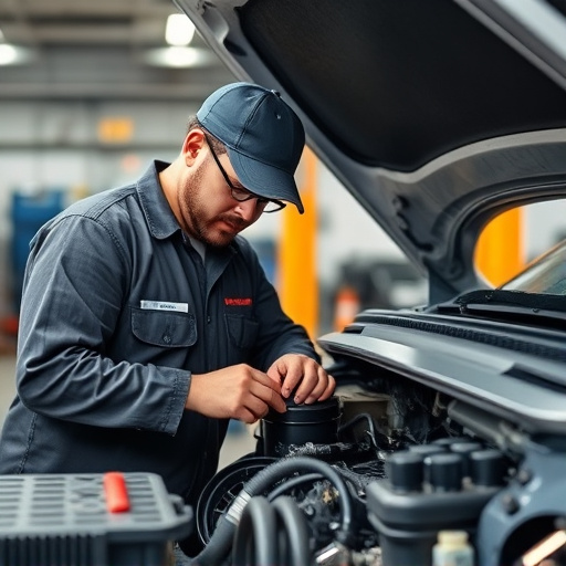 auto technician working