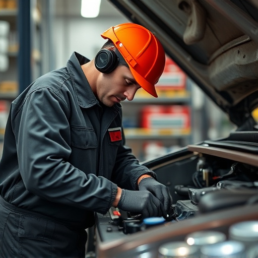 auto technician working