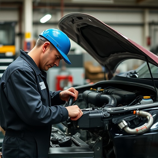 auto technician working