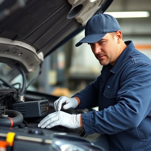 auto technician working