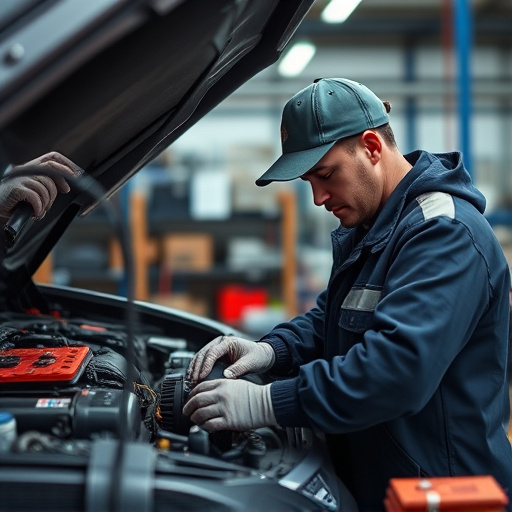 auto technician working