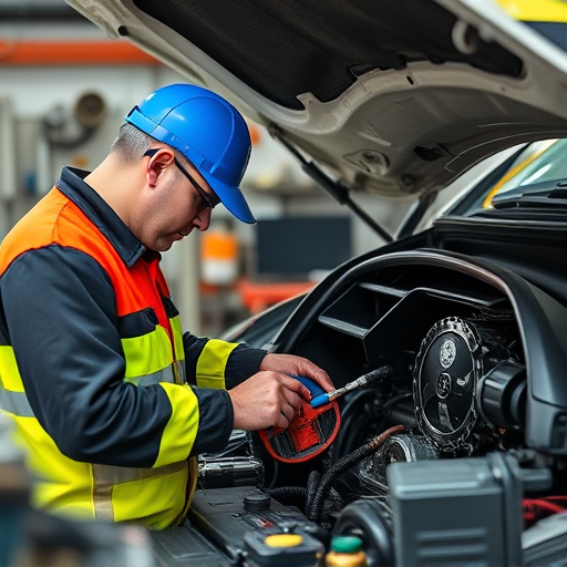 auto technician working