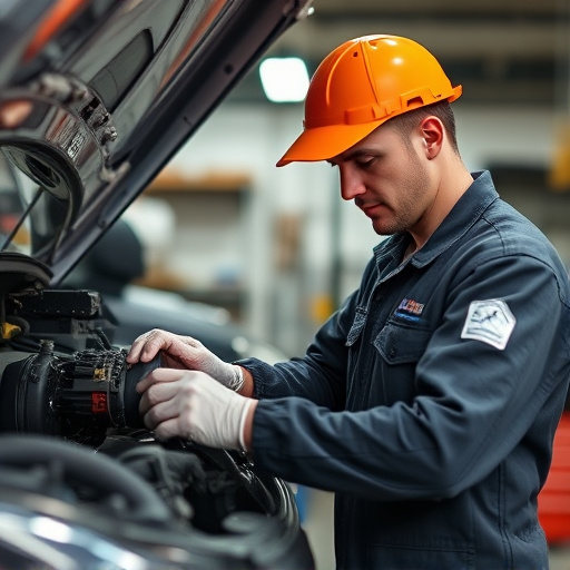 auto technician working