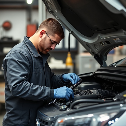 auto technician working