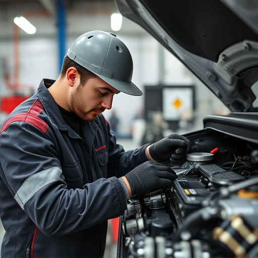 auto technician working