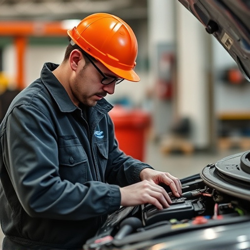 auto technician working