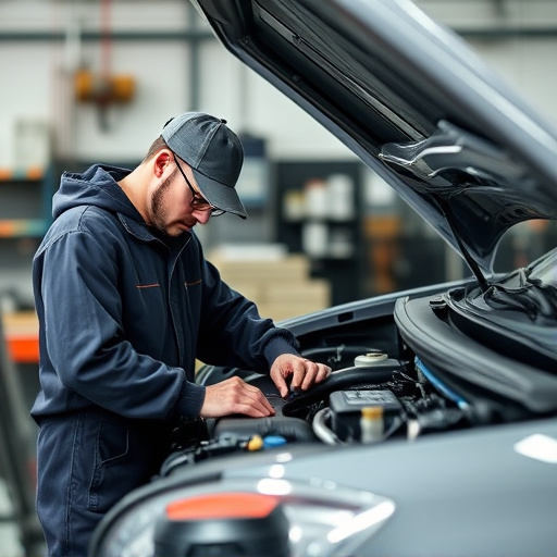 auto technician working