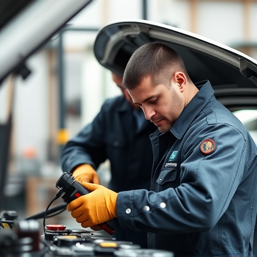 auto technician working