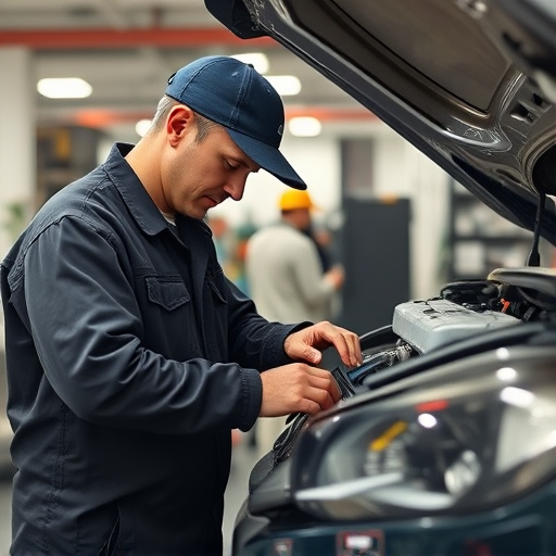 auto technician working