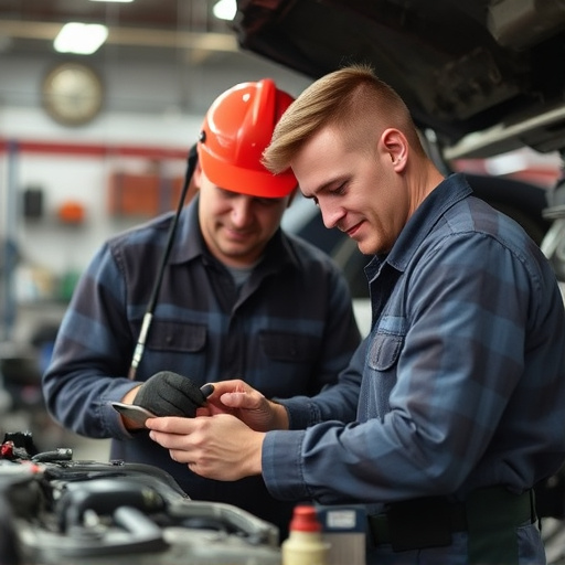 auto technician working