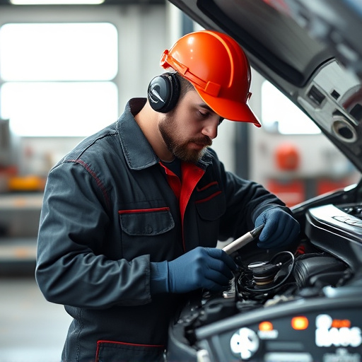 auto technician working