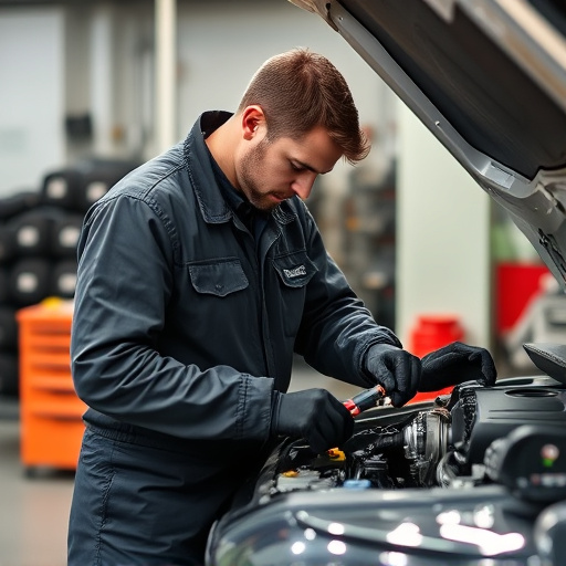auto technician working