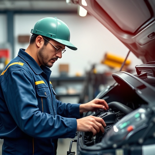 auto technician working