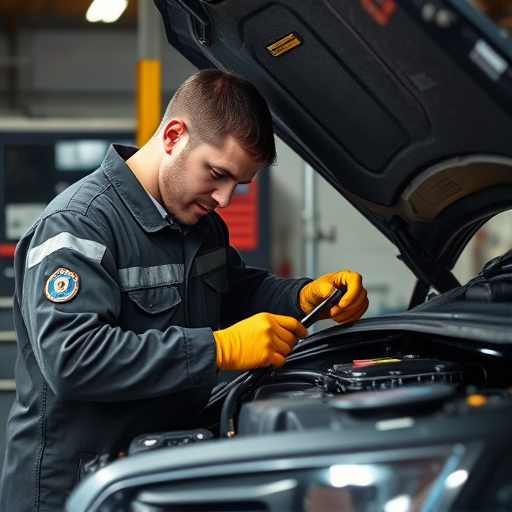 auto technician working