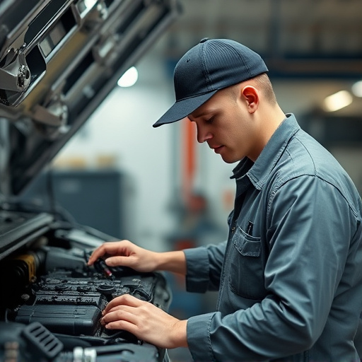 auto technician working